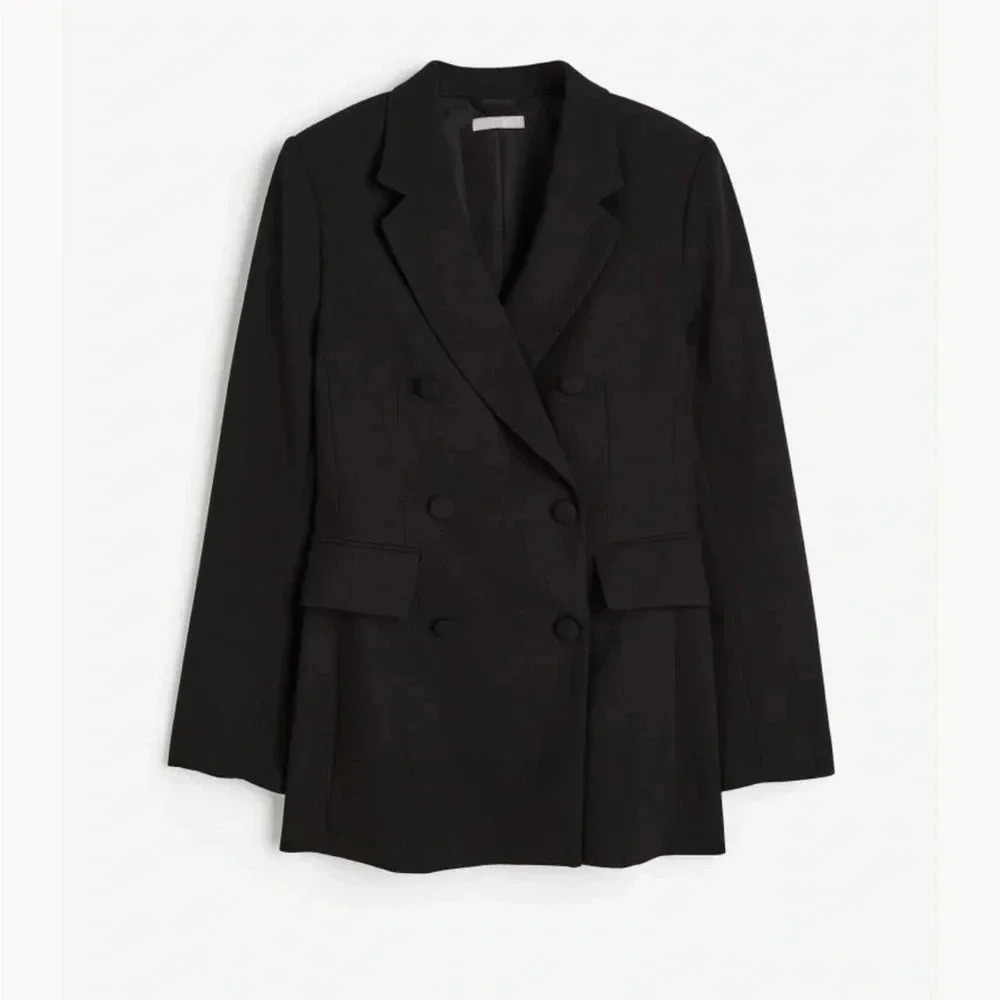 H&M Black Double-Breasted Blazer